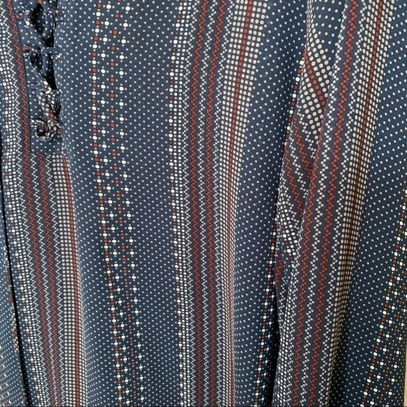 Anthropologie Pleione Semi Sheer Blouse lace up - Picture 8 of 10